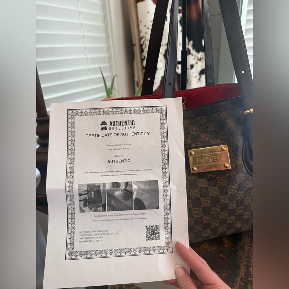 Louis Vuitton Damier Ebene Hampstead w/COA - Picture 2 of 16